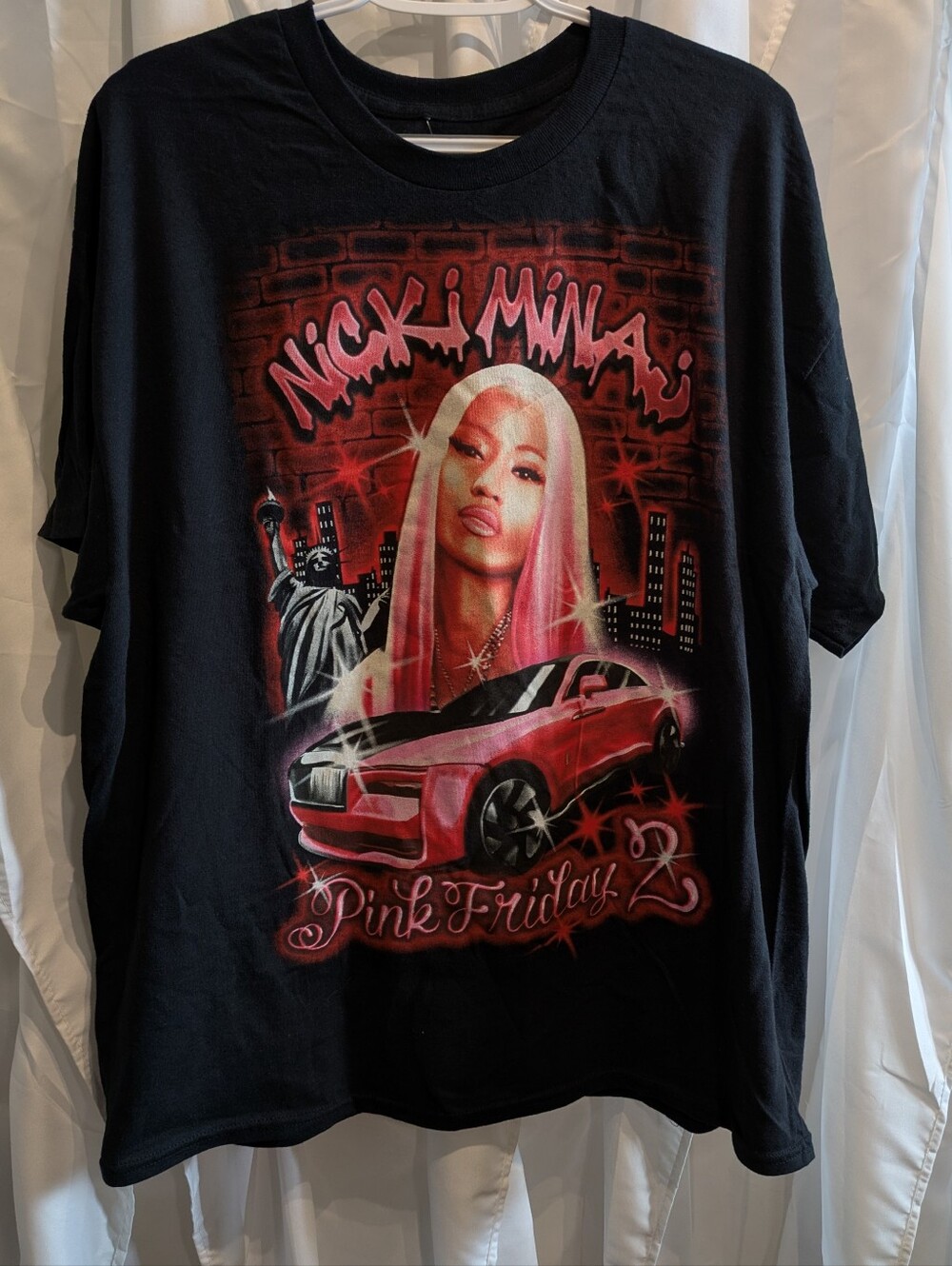 E1 Nicki Minaj Pink Friday 2 Tour Tee Shirt Black Size XL